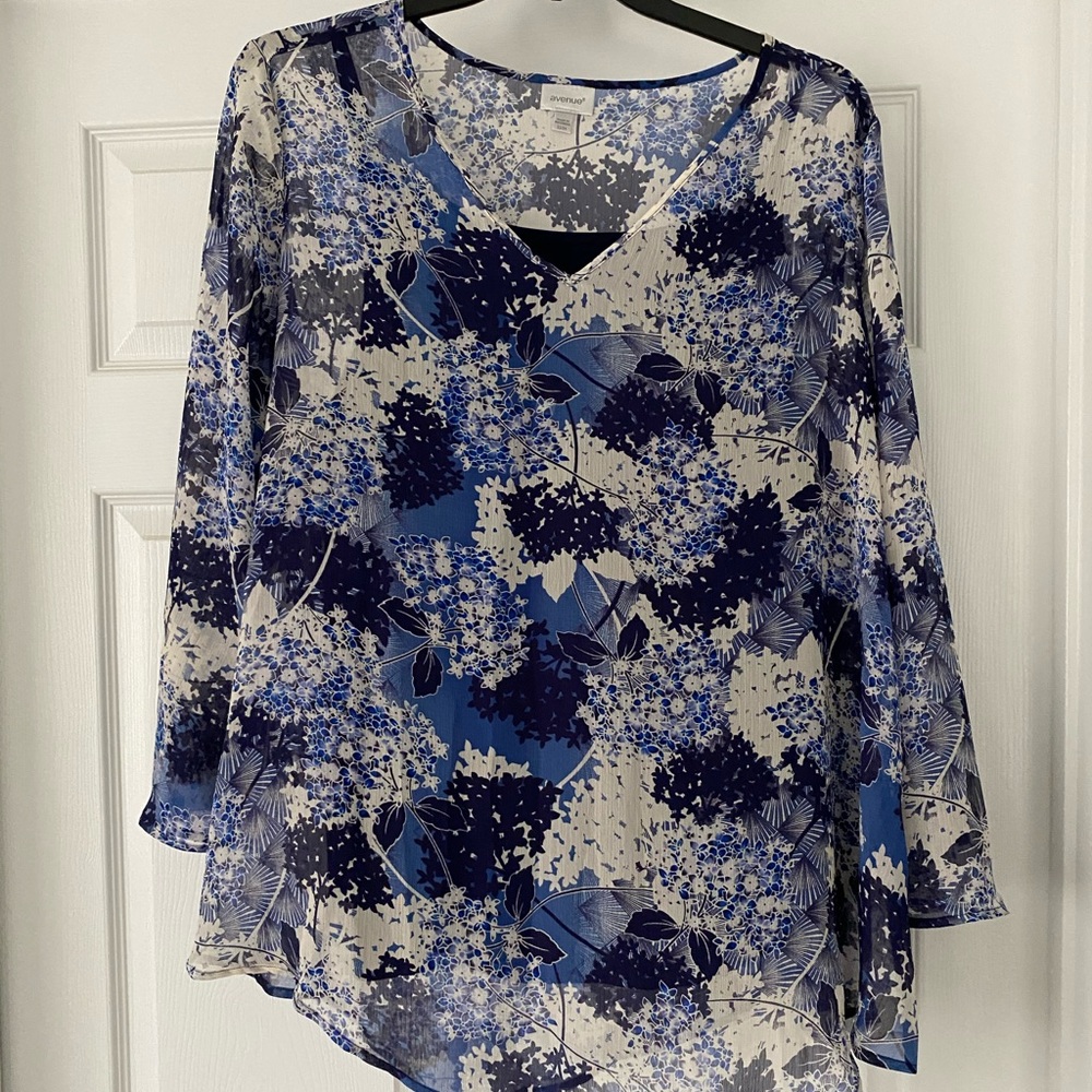 Sheer handkerchief hem tunic with camisole